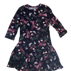 wonder nation Navy Floral & Butterfly Long-Sleeve Twirl Dress
